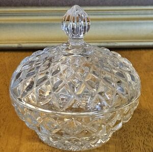 Vintage Elegant Clear Crystal Candy or Trinket Dish EAPG